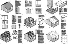 14′ x 12′ Backyard Storage Shed with Porch Plans #P81412, Free Material List