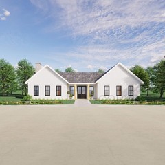 Twin Peaks Modern Farmhouse House Plan Design – 3 Bed 2.5 Bath 2386 sq ft – Draw