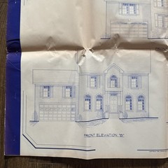 2-Story Colonial Gable-Front House 3 Bed 2.5 Bath 14page ORIGINAL Blueprint 1994