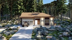 Mountain House 3 Bed, Bathroom, 2 Car Garage CAD Blueprints Metric/Imperial