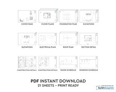 Traditional 2 Bedroom Cabin Architectural & Construction Plans – PDF Download