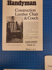 Vintage Family Handyman Plan No. 107 Construction Lumber Chair & Couch DIY Wood