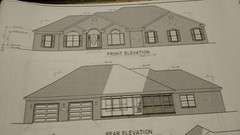 Blue Print Plan of Beautiful Ranch Style Custom Home