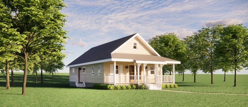 Craftsman Cottage House Plan – 2 Bed 1200 SF – Vacation Home Blueprints