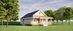 Craftsman Cottage House Plan – 2 Bed 1200 SF – Vacation Home Blueprints