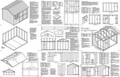 Shed Plans 8 x 10 Storage Utility Garden Building Blueprints Design #10810