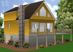 24×34 Cabin w/Full Basement Plans Package, Blueprints, Material List