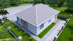 40×30 Feet House Plan 12×9 Meter 3 Beds 2 Baths Hip Roof PDF Plan (A4 Hard Copy)