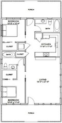 28×40 House — 2 Bedroom 2 Bath — PDF Floor Plan — 1,120 sq ft — Model 1