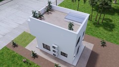 17×23 Feet Small House Plans 5×7 Meter 2 Bed 2 Bath PDF Plan (A4 Hard Copy)