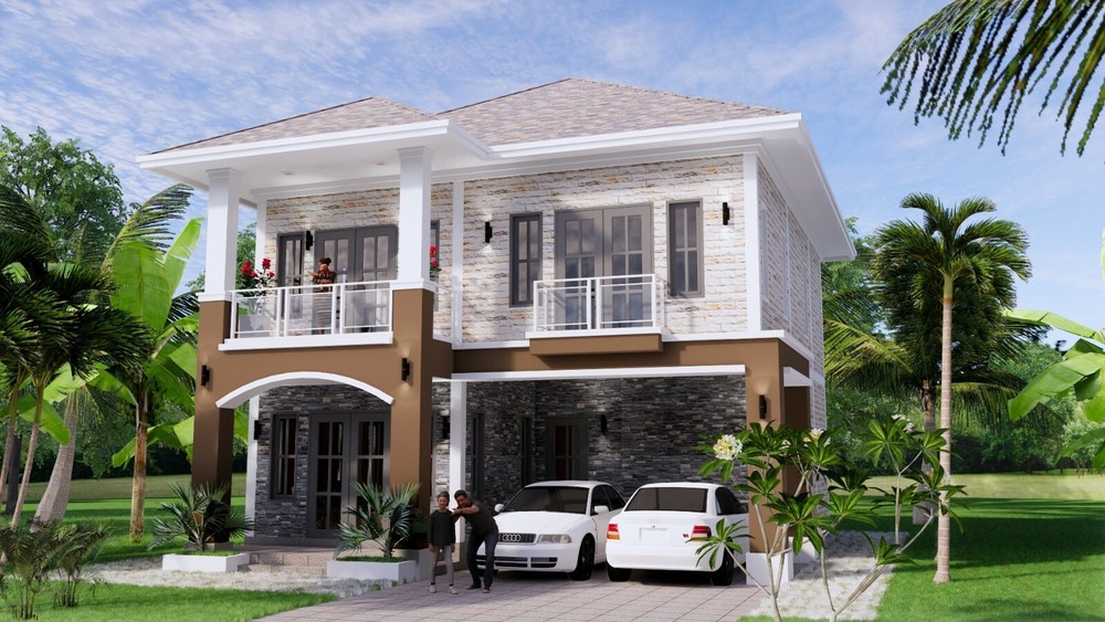 Custom House Plan 26×36 Feet 9×11 Meter 5 Beds 3 Baths Hip Roof (A4 Hard Copy)