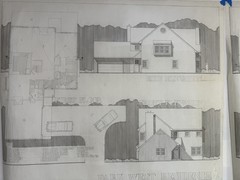 Vintage Architectural Drawings Vellum (Set of 4) House Plans Elevations 30×36