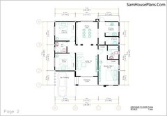 36×36 Feet House Design Plans 11×11 Meter 3 Beds 2 Baths Flat Roof(A4 Hard Copy)
