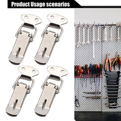 Keep Your Cabinets Secure with 4 Spring Loaded Stainless Steel Latch Clips